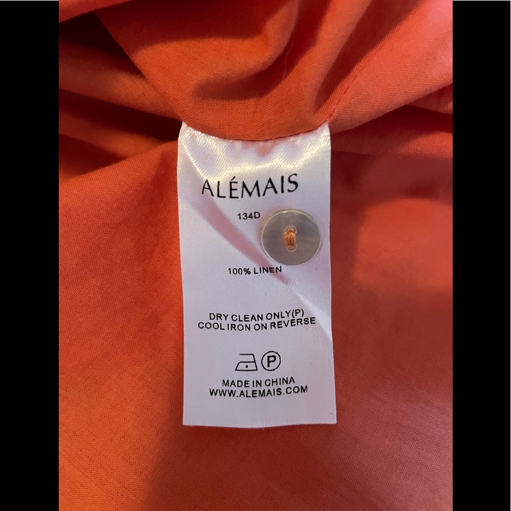 Alemais Sunset Orange Pleated Ruffled MaxiSundress - Picture 12 of 14